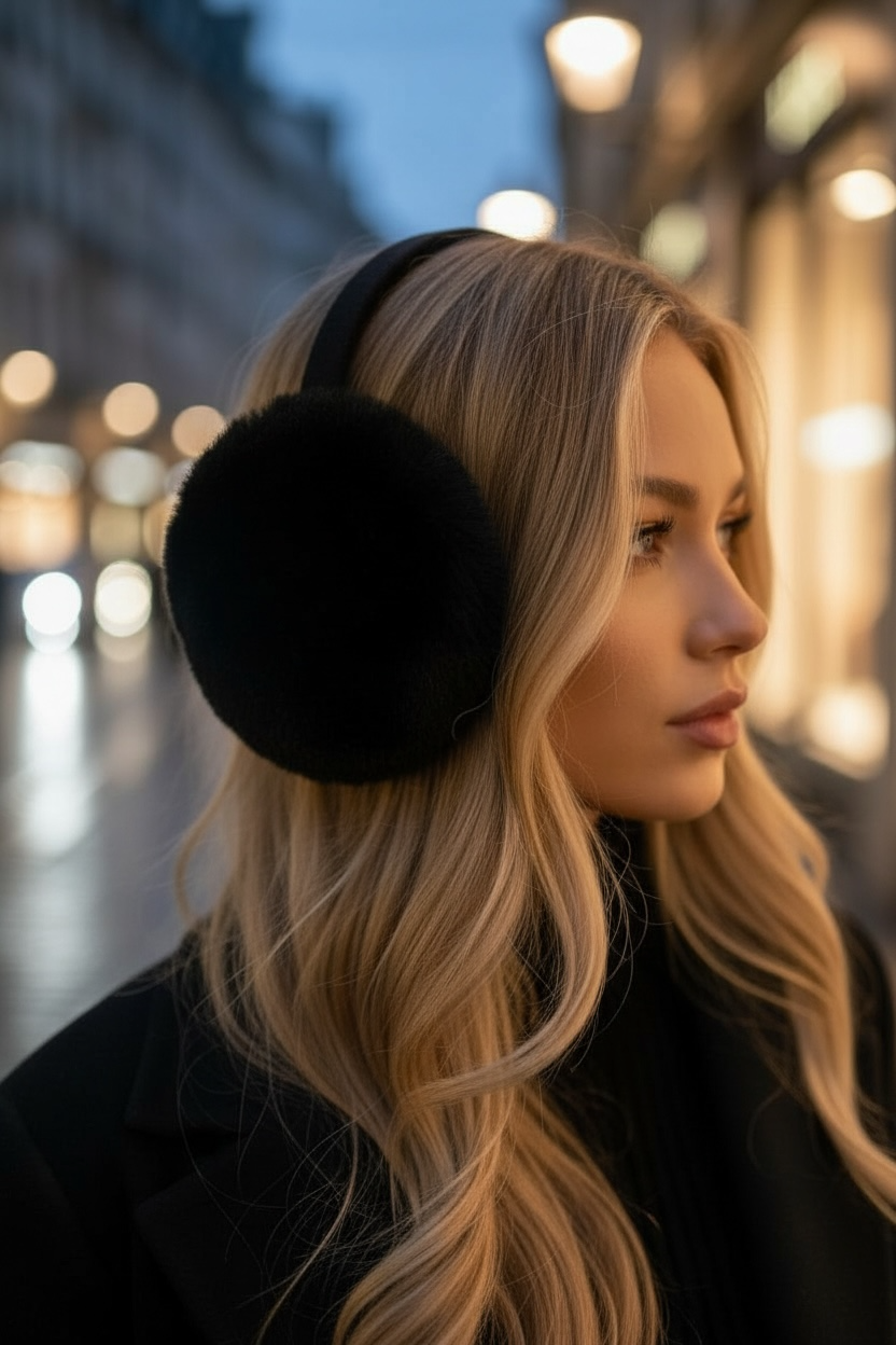 Cache-oreilles confortables et élégants noir