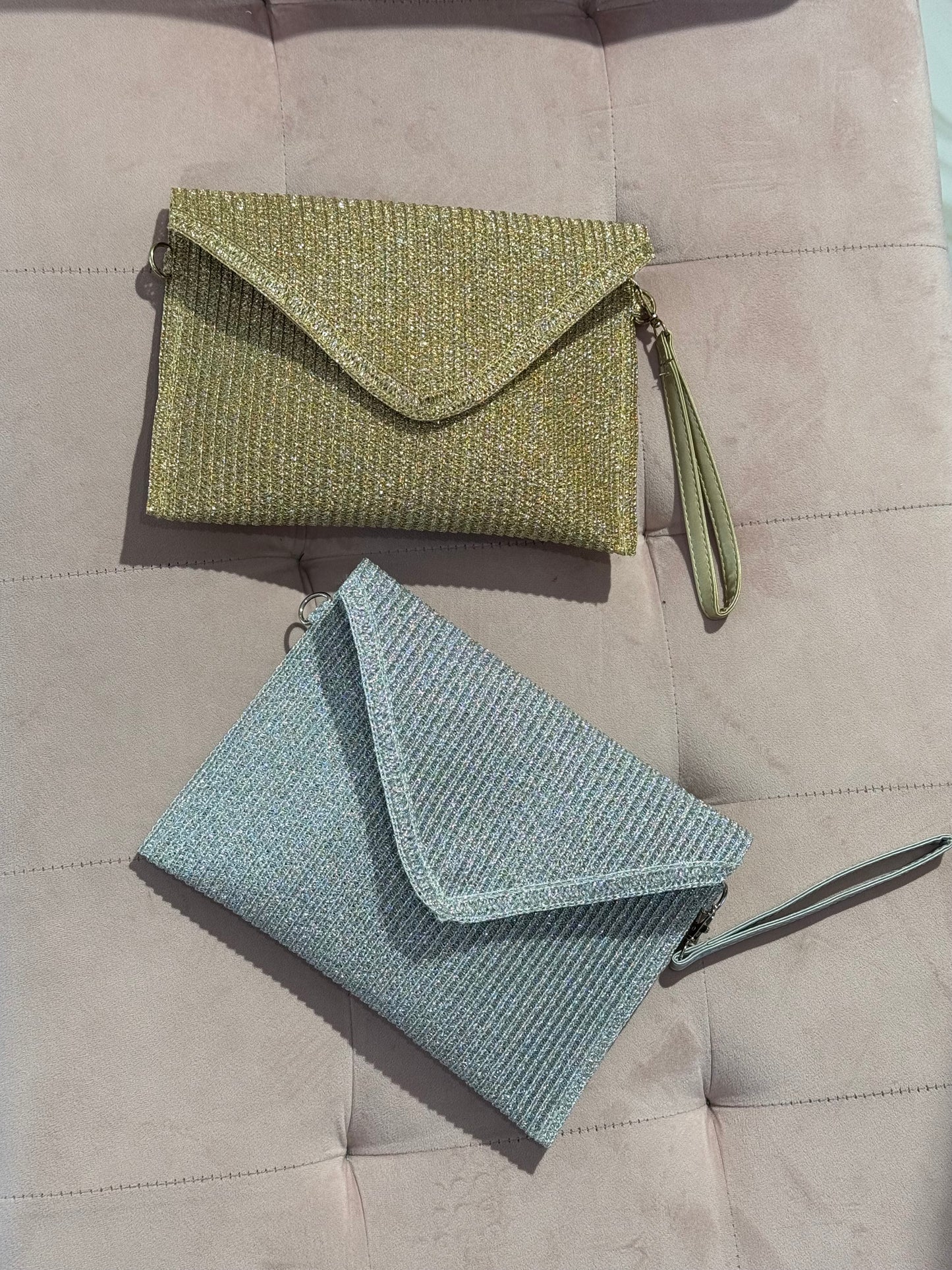 Pochette enveloppe d’été- (or ou argent )