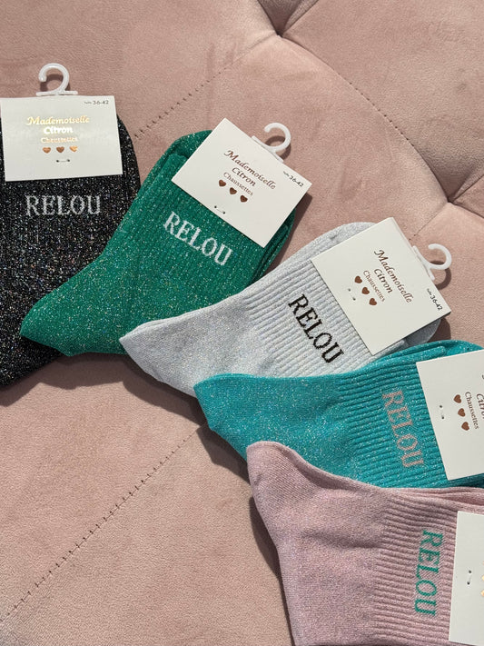 Chaussettes pailletées - message relou