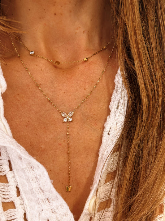 Collier cascade papillon