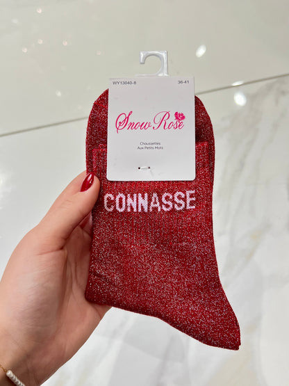 Chaussettes pailletées - message c*nnasse