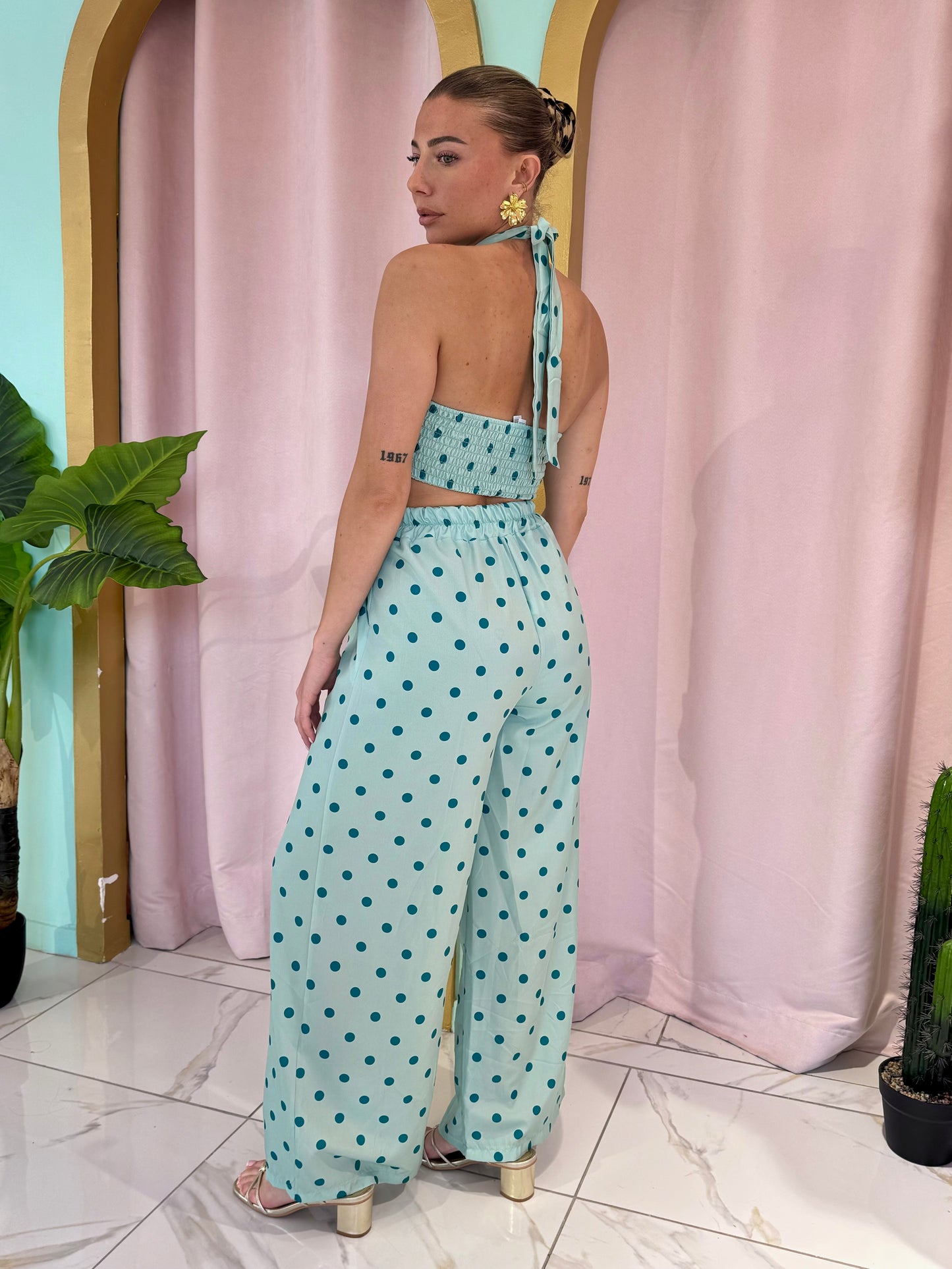 Ensemble deux pièces à pois - mint