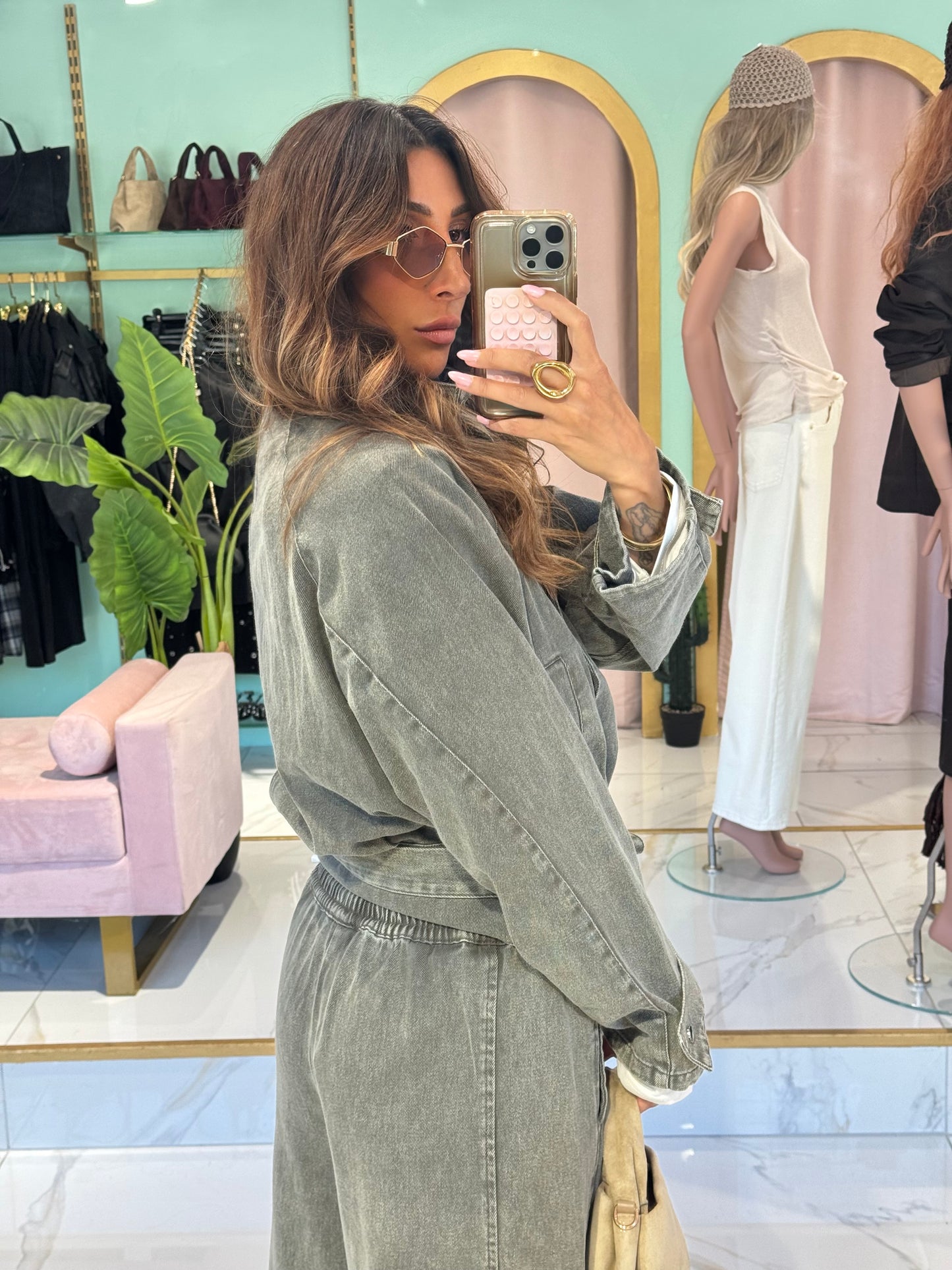 Veste en Jean Délavé à Ceinture – CIMINY PARIS