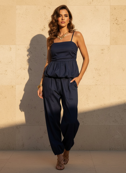 Ensemble nomade top & pantalon baloon - bleu marine
