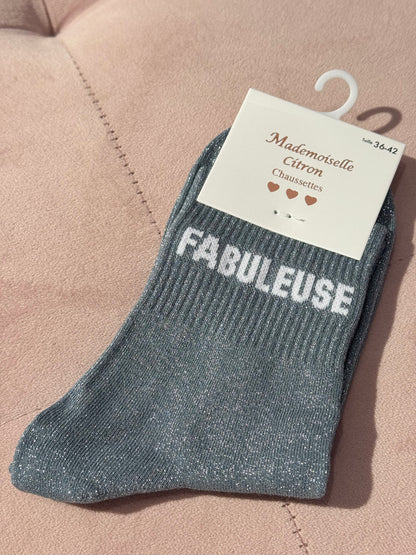 Chaussettes pailletées - message fabuleuse