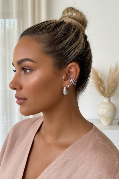 Bague d’oreille / faux piercing unisexe triple barre