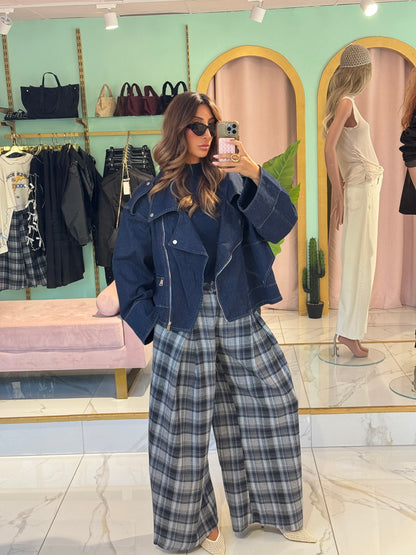 Pantalon Tailleur Extra Wide à Carreaux – MOCHY