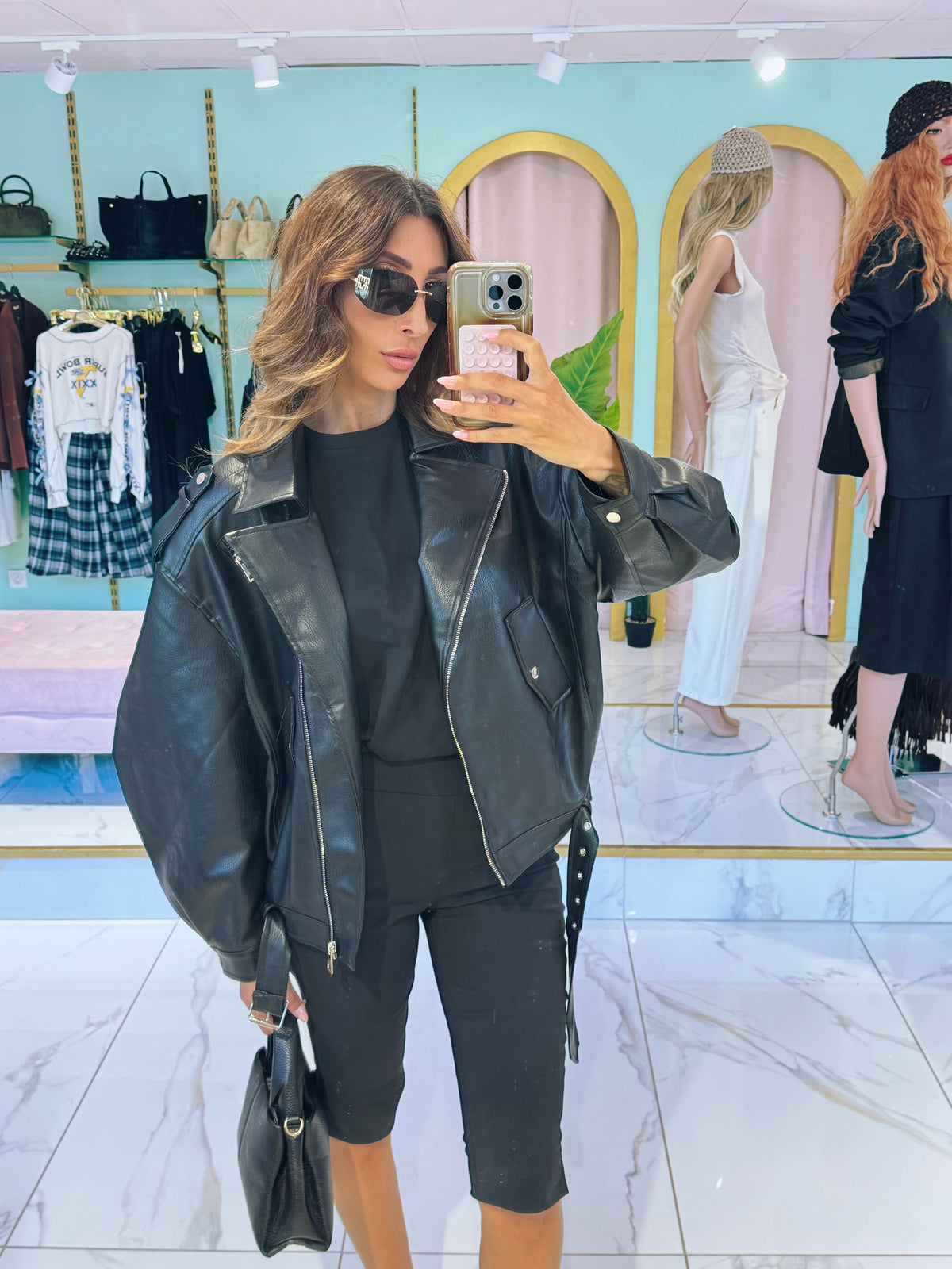 Perfecto Oversize noir MOCHY – Manches Ballon