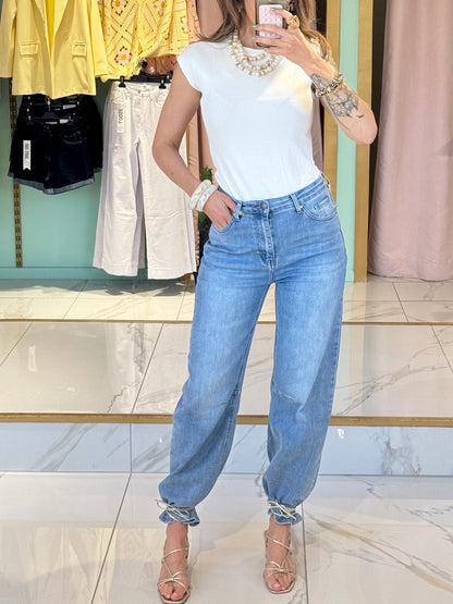 Top en maille fine moulant façon body- blanc