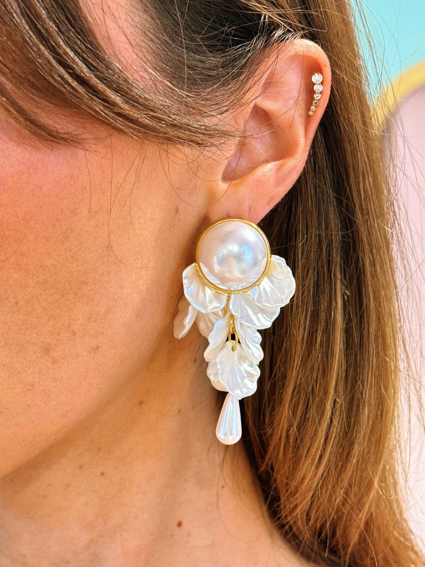 Boucles d’oreilles cascade de perles