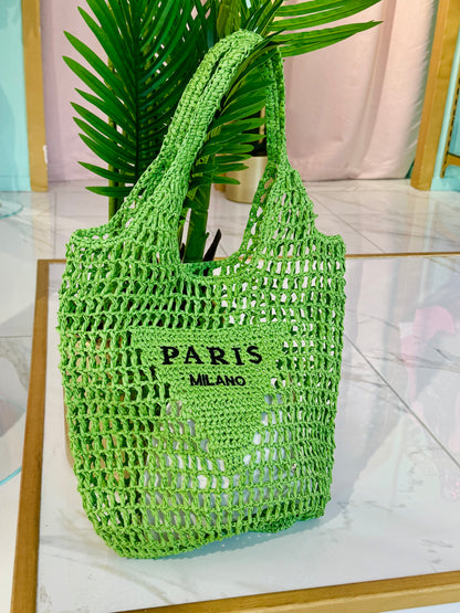 Sac d’été façon jute – Paris Milano vert