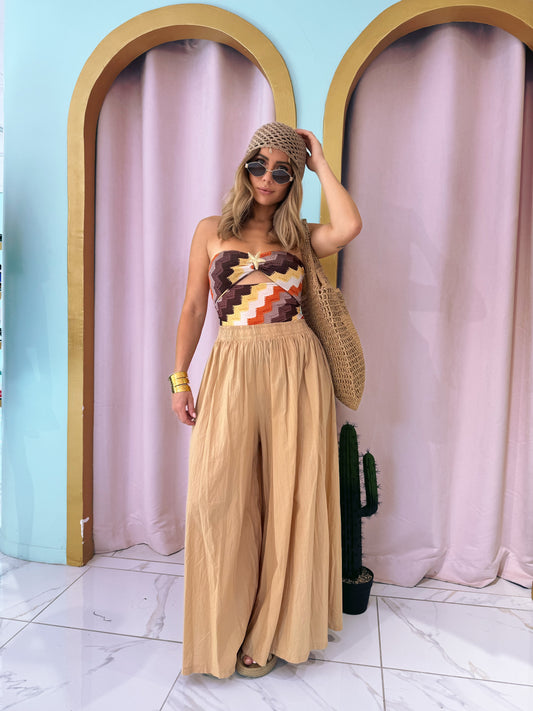 Pantalon jupe oversize - sable