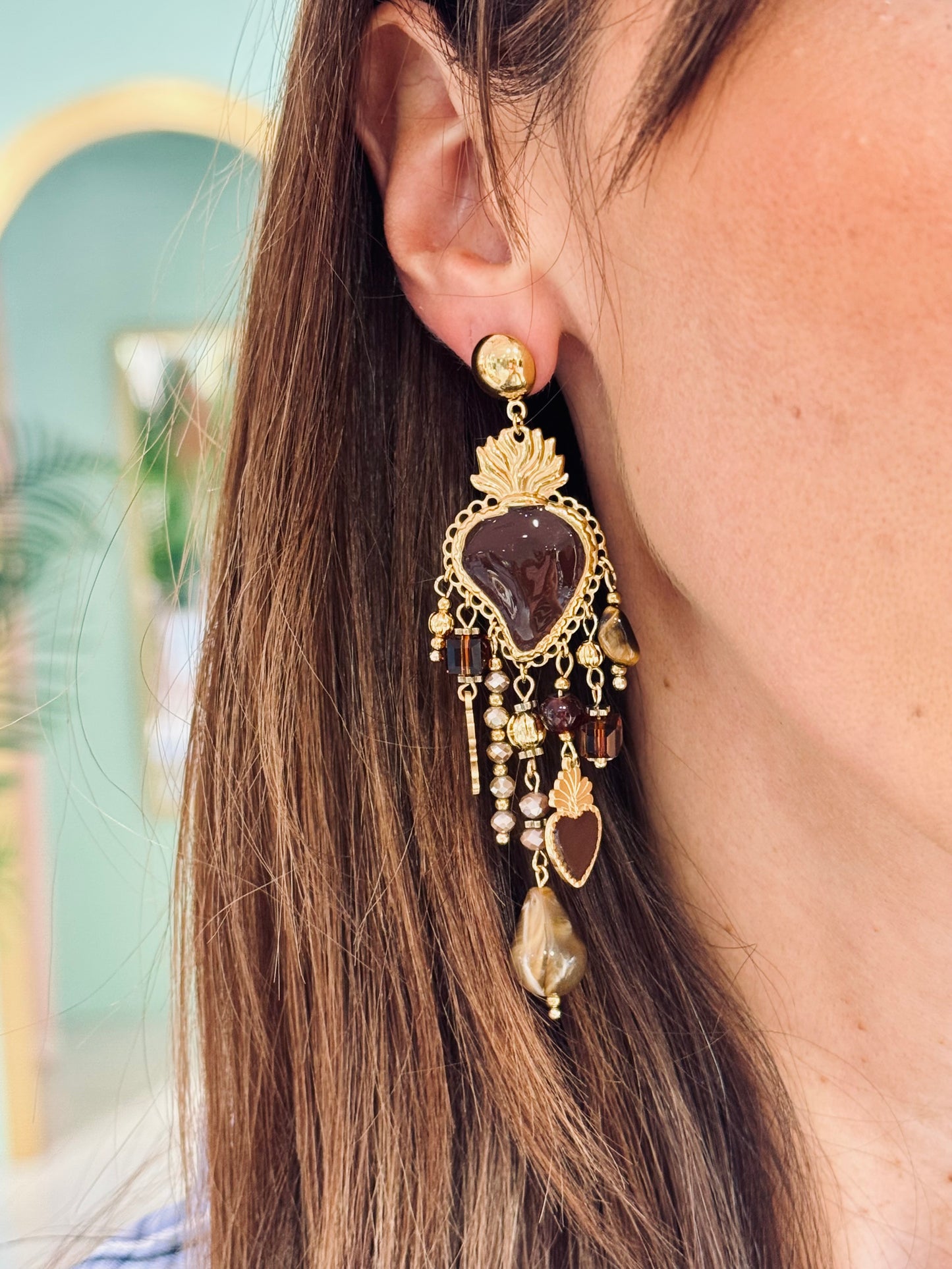 Boucles d’oreilles brown era