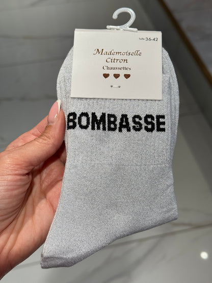 Chaussettes pailletées - message bombasse