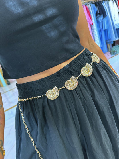 Ceinture chaîne coquillage spirale