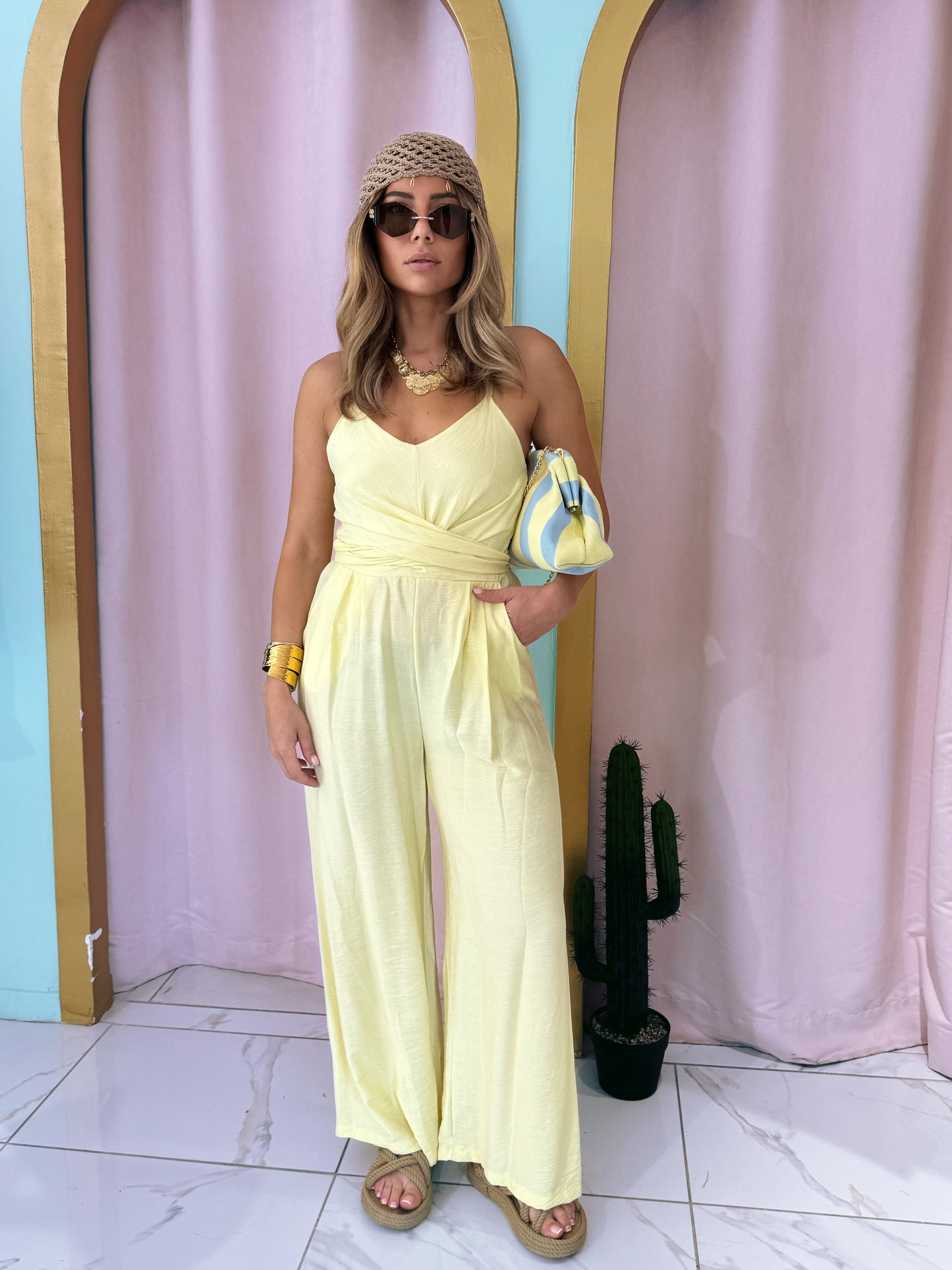Combi Pantalon magique - jaune pastel