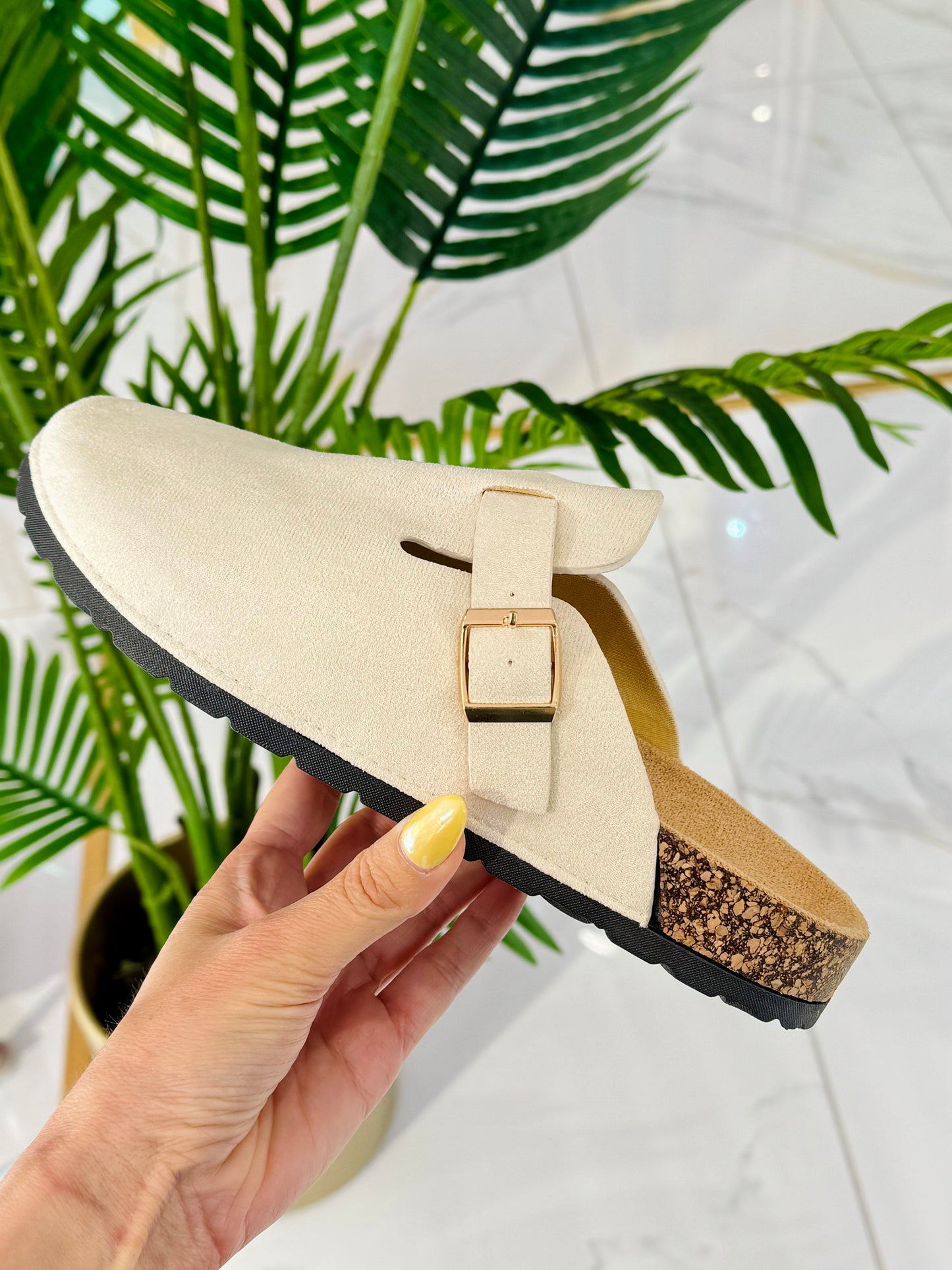 Mules sabots crème