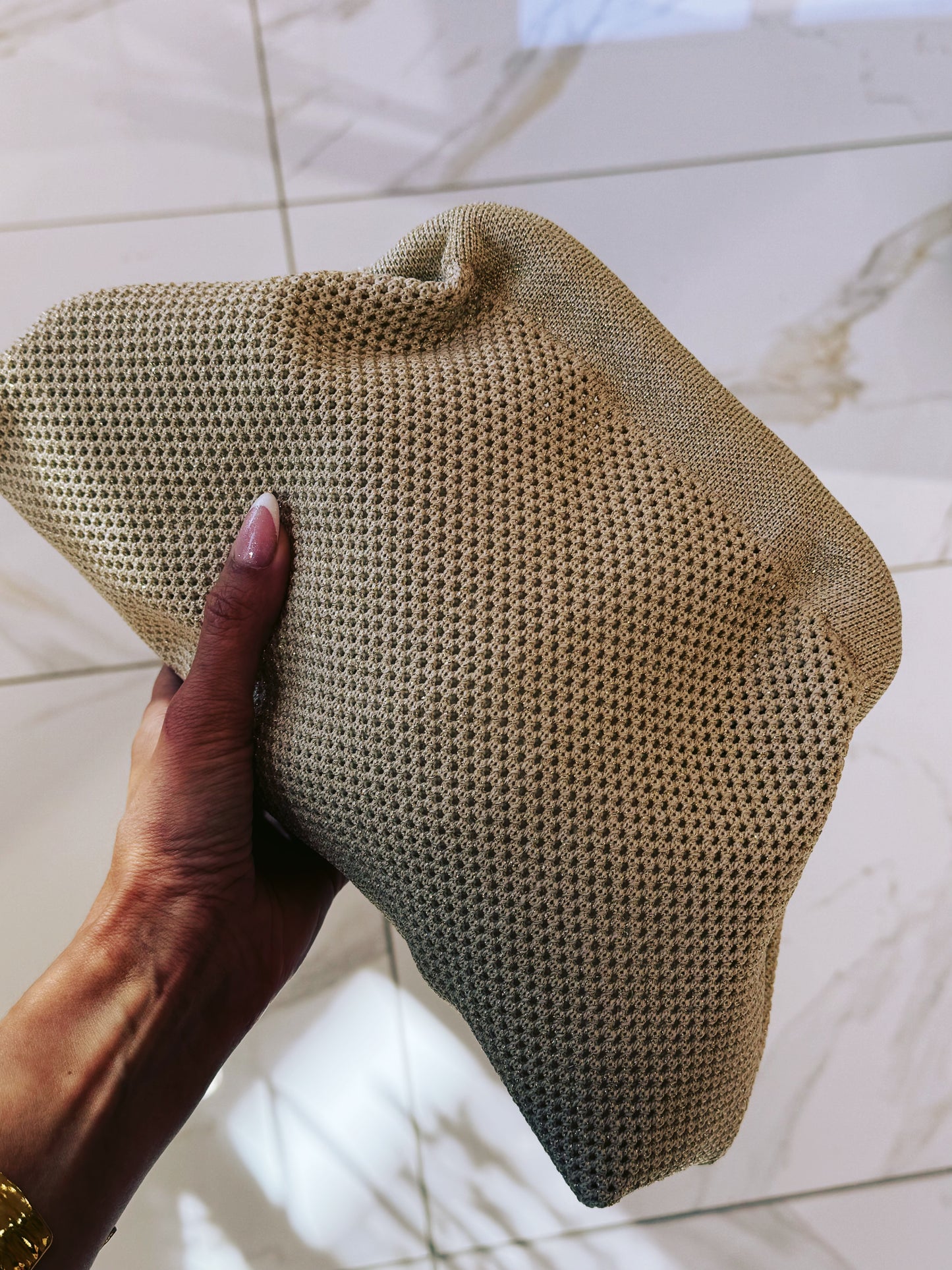 Pochette beige doré