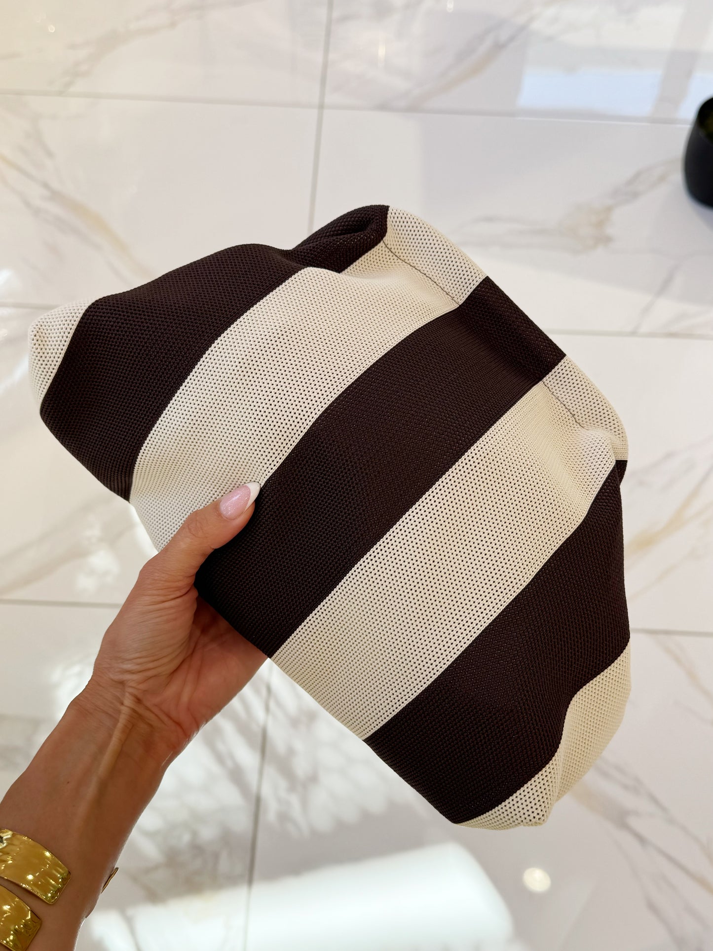 Pochette marron et beige