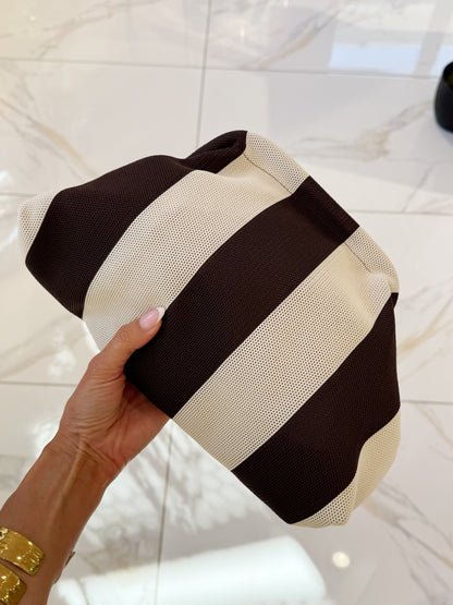 Pochette marron et beige