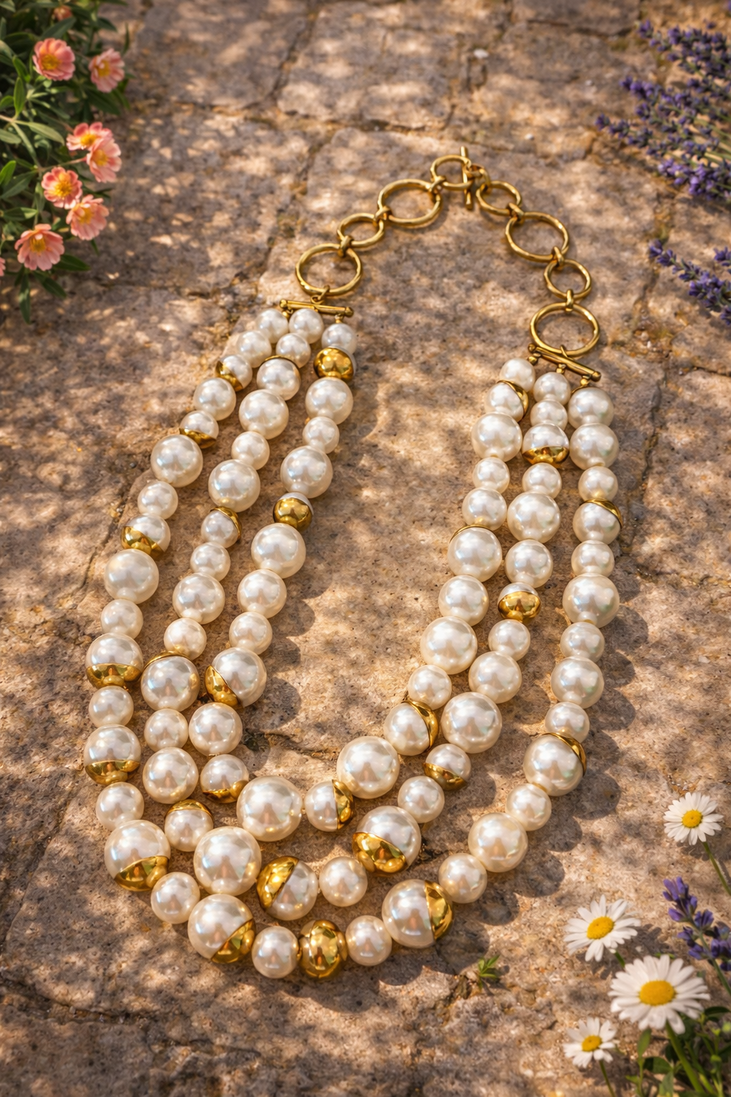 Collier perles multi rangs