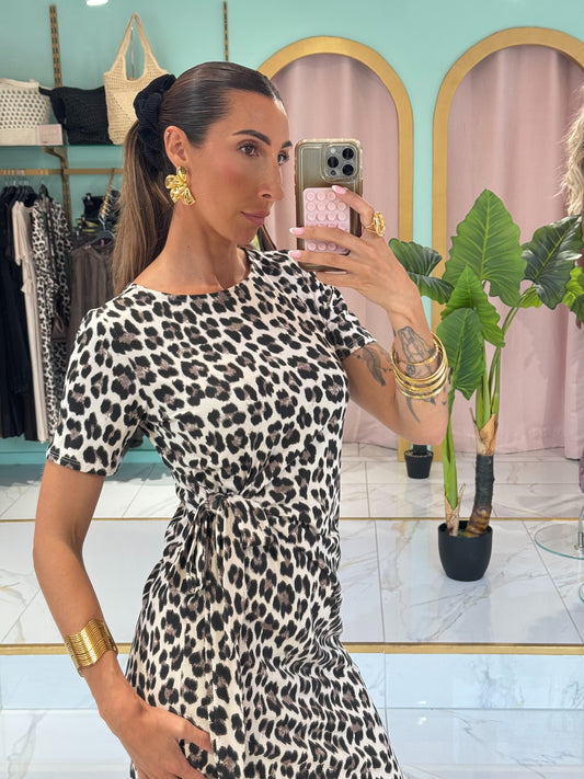 Robe t-shirt nouable - léopard