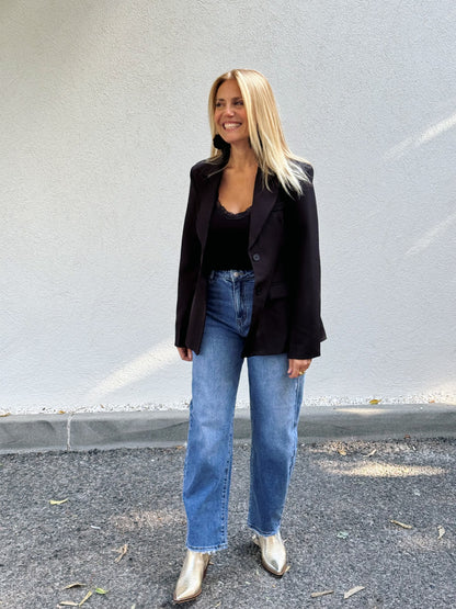 Veste tailleur cintrée créateur noir