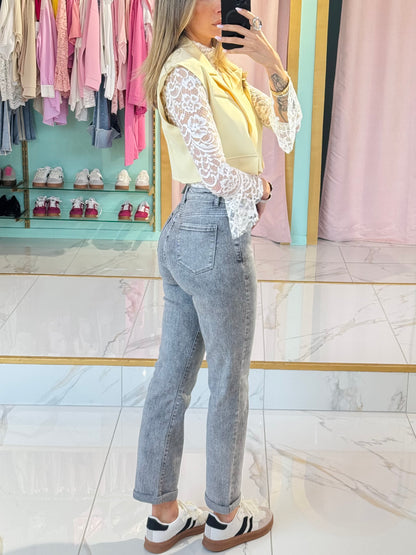 Jean straight gris chiné - stretch & confort