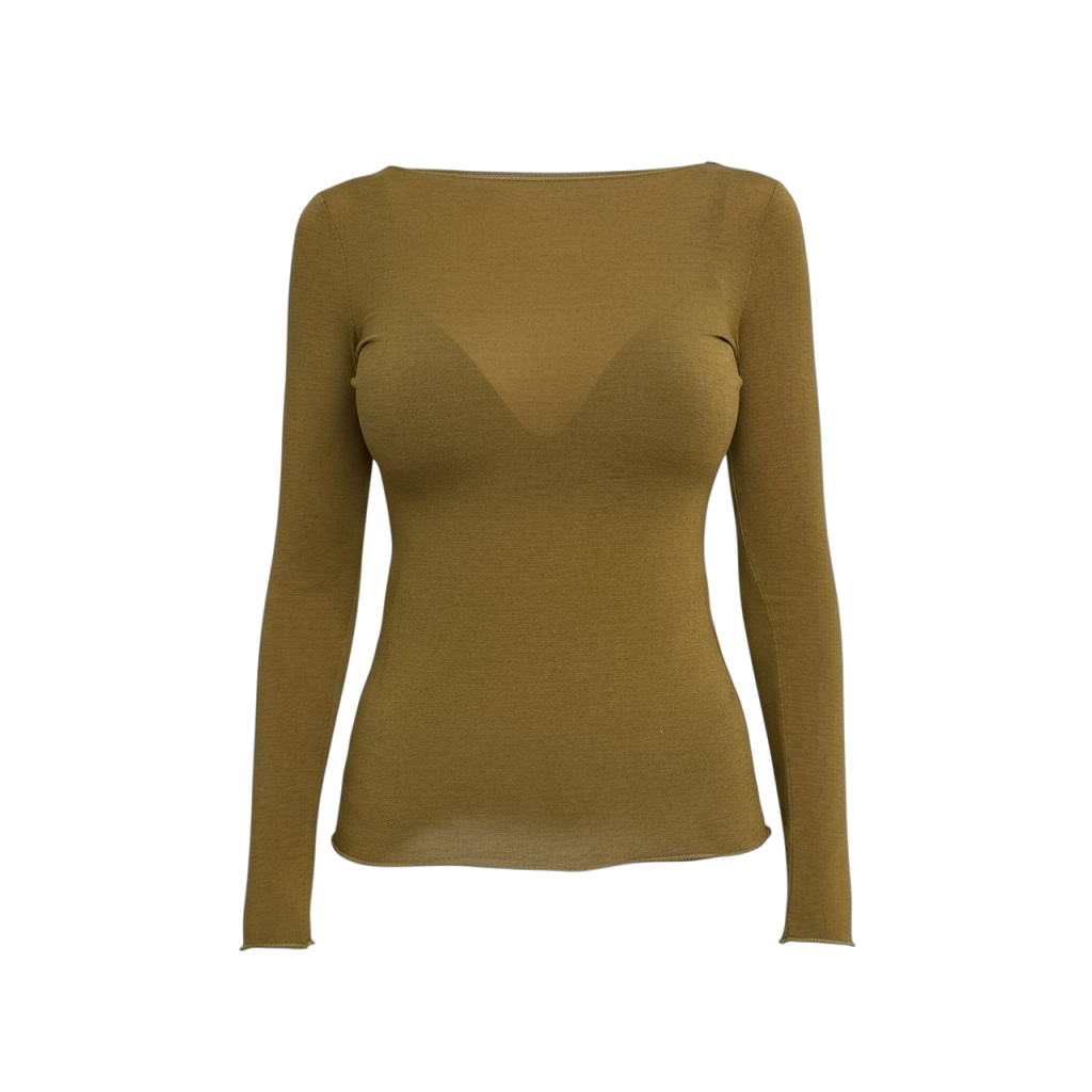 Top moulant en cachemire pistache