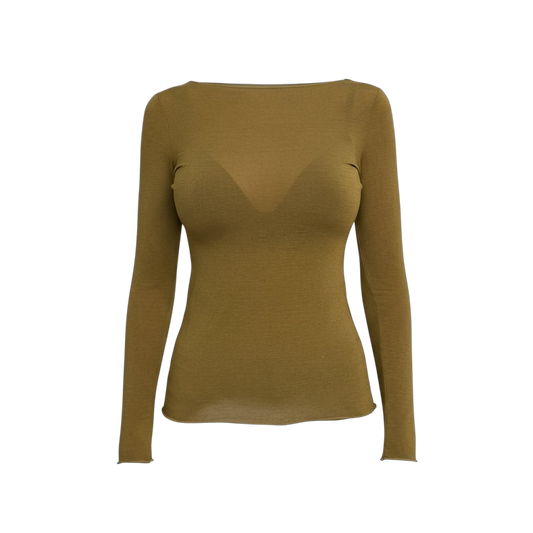 Top moulant en cachemire pistache