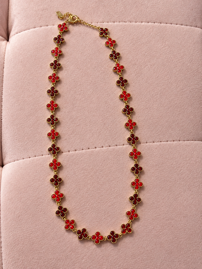 Colliers fleurs rouge