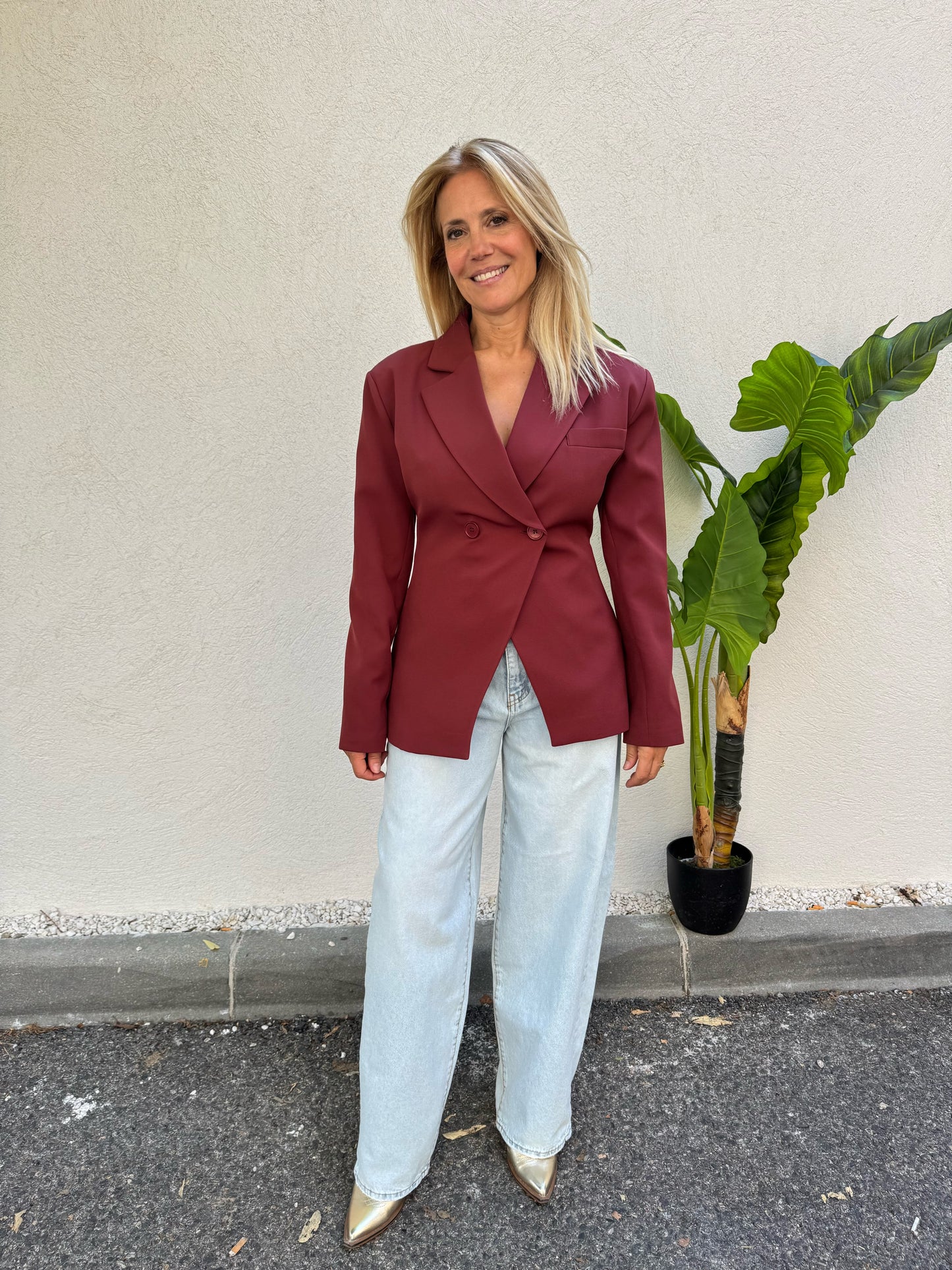 Veste tailleur signature cintrée brique