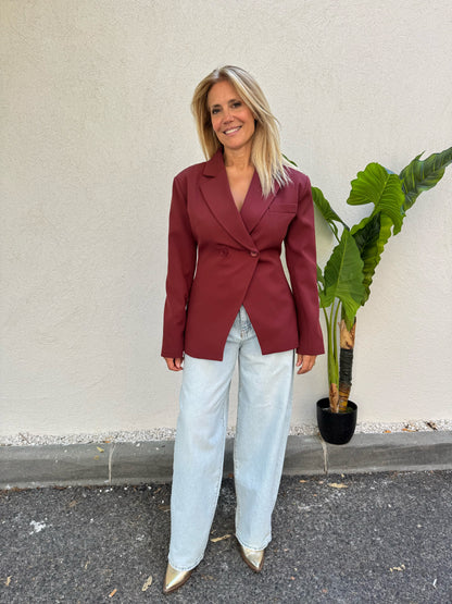 Veste tailleur signature cintrée brique