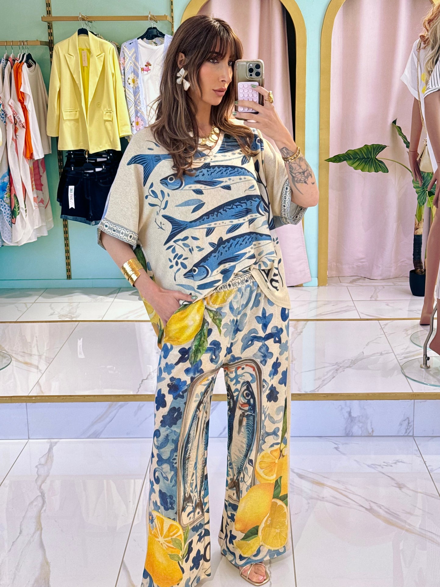 Ensemble top & pantalon sardine