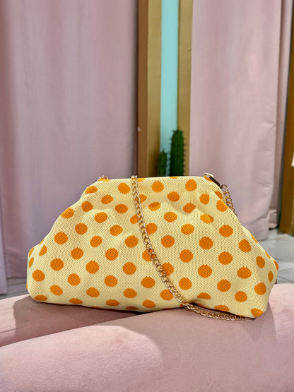 Pochette jaune à pois