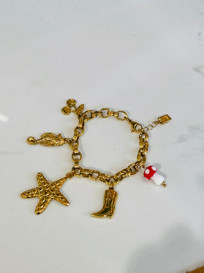 Bracelet breloques étoile de mer , santiag & compagnie