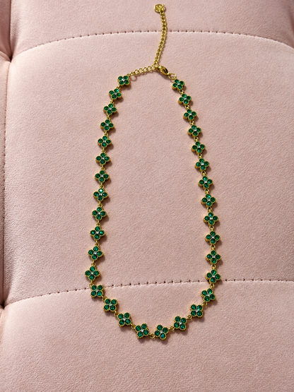Colliers fleurs vert