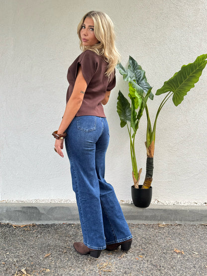 Jean Loose Femme – Coupe Confort – Couleur Denim Brut