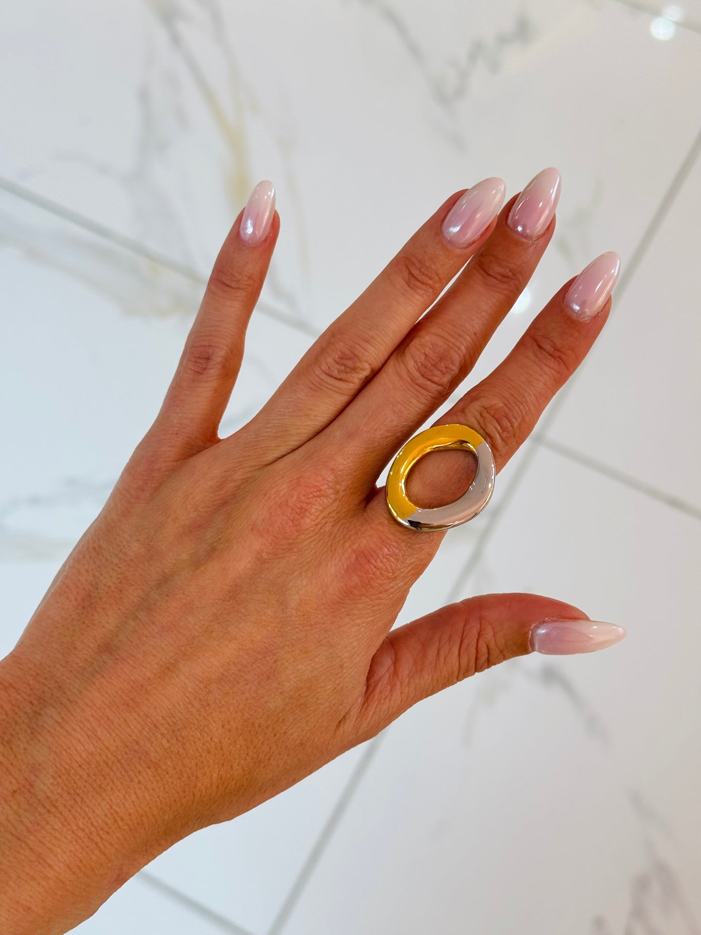 Bague ronde bicolore
