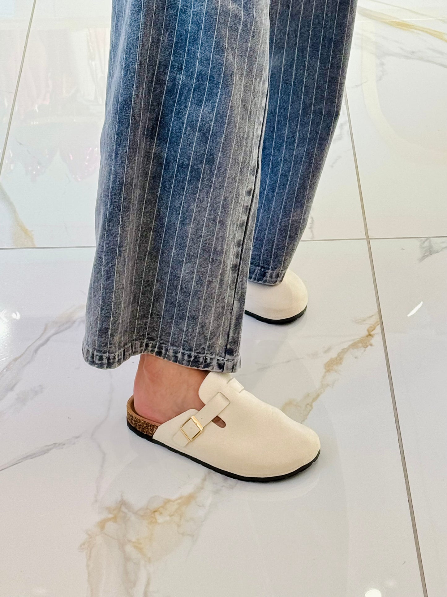 Mules sabots crème