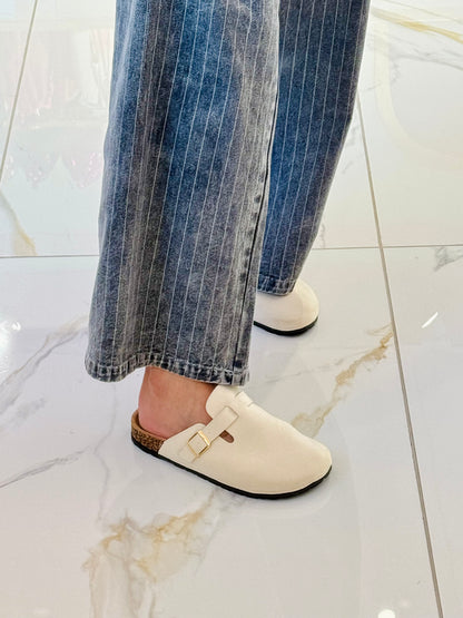 Mules sabots crème