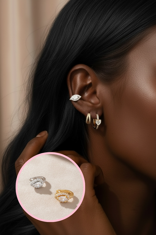 Bague d’oreille / faux piercing strass Diamond