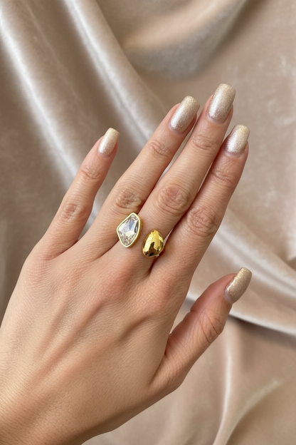 Bague duo pierre de strass Ariana