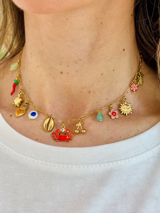 Collier charms crabe