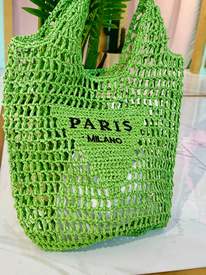 Sac d’été façon jute – Paris Milano vert