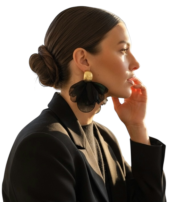 Boucle d’oreille ballerine noire