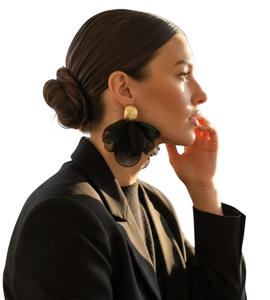 Boucle d’oreille ballerine noire