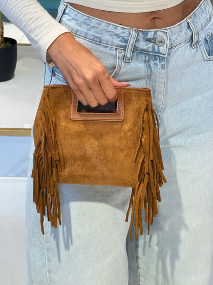 Sac dupe Maja façon nubuck avec franges