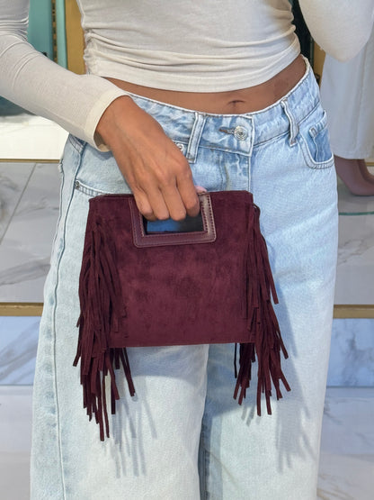 Sac dupe Maja façon nubuck avec franges