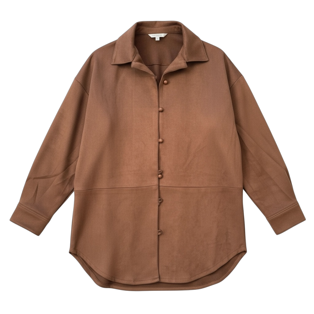 Sur chemise façon daim chocolat